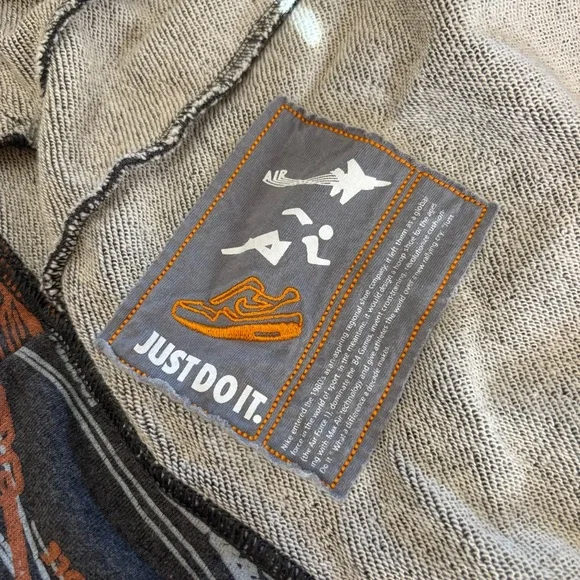 Nike Rare Vintage “Just Do It” 2-Way Zip Hoodie Gray/Orange/White Size XXL